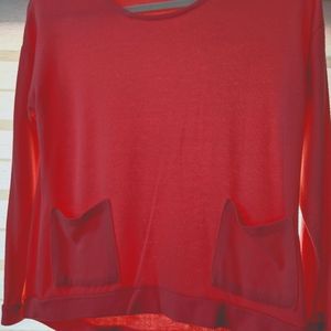 Rumi & Ryder Coral color long sleeve lightweight pullover, Girls Large